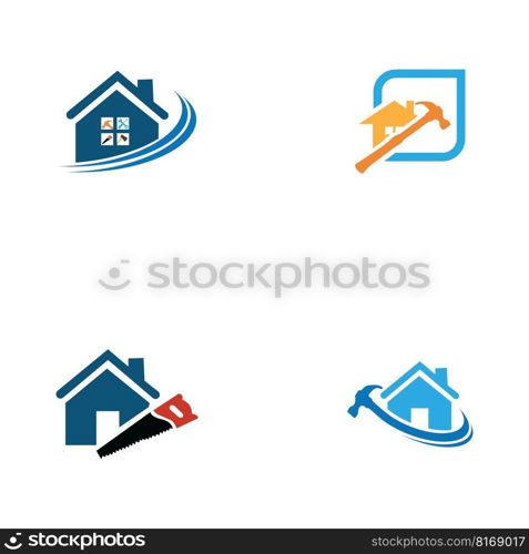 set of  House repair logo images illustration design on white background 