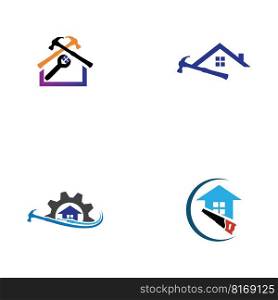 set of  House repair logo images illustration design on white background 