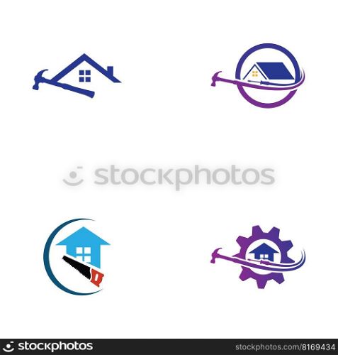 set of  House repair logo images illustration design on white background 