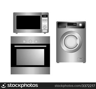 Set of household appliances. Vector illustration. Isolated.