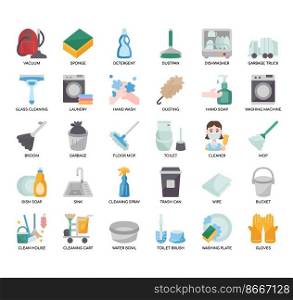 Set of Housekeeping thin line icons for any web and app project.
