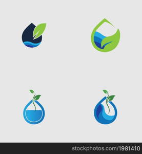 set of hydroponic logos vector design illustration on gray background