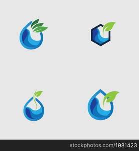 set of hydroponic logos vector design illustration on gray background