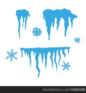 Set of ice caps. Snowdrifts, icicles, elements winter decor. - Vector illustration. Set of ice caps. Snowdrifts, icicles, elements winter decor. - Vector