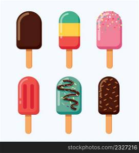 set of ice cream vector illustration