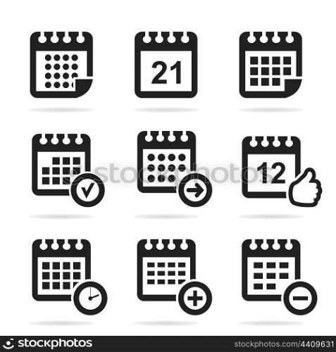 Set of icons a calendar. A vector illustration