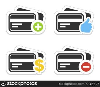 Set of icons a credit card. A vector illustration
