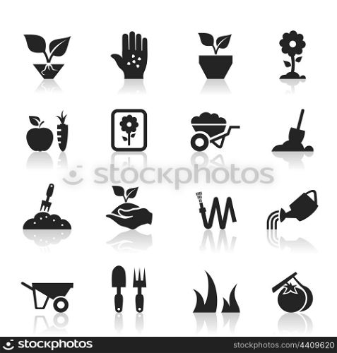 Set of icons a garden. A vector illustration