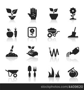 Set of icons a garden. A vector illustration