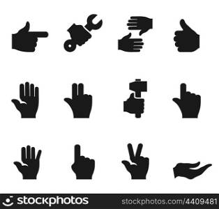 Set of icons a hand of the person. A vector illustration