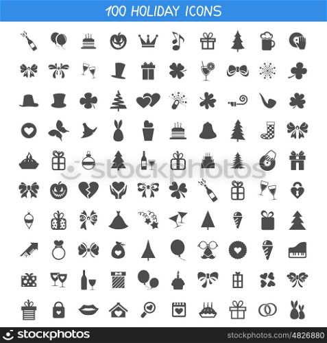 Set of icons a holiday. A vector illustration