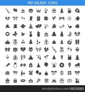 Set of icons a holiday. A vector illustration