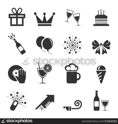 Set of icons a holiday. A vector illustration