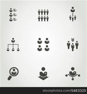 Set of icons a network of people. A vector illustration