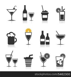 Set of icons alcohol. A vector illustration