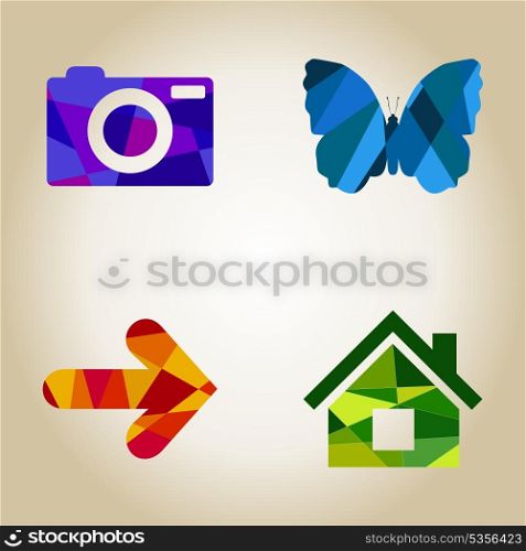 Set of icons for design. A vector illustration