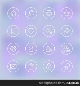 Set of icons for mobile app UI, transparent clear isolated vector illustration