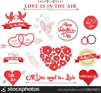 set of icons for Valentines day, Mothers day, wedding, love and romantic events