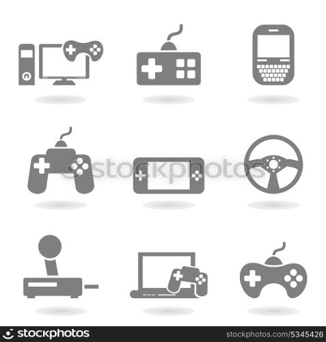 Set of icons game. A vector illustration
