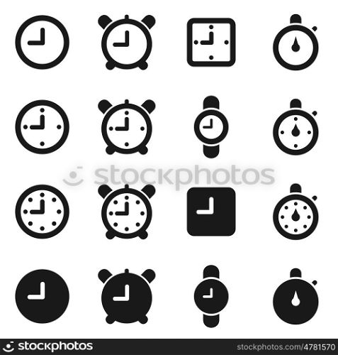 Set of icons hours. A vector illustration