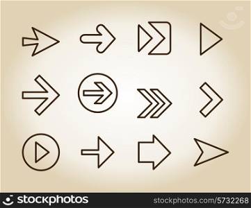 Set of icons in linear style. A vector illustration
