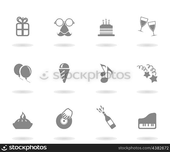 Set of icons of a holiday. A vector illustration