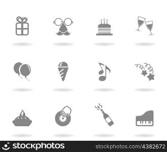 Set of icons of a holiday. A vector illustration