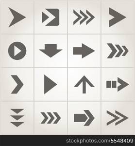 Set of icons of an arrow for the design Internet
