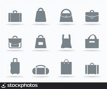 Set of icons of bags. A vector illustration