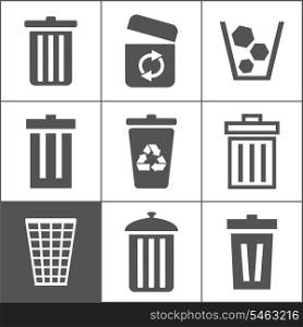 Set of icons of baskets. A vector illustration