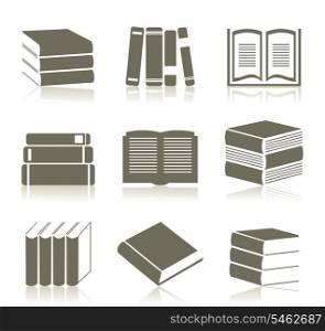 Set of icons of books. A vector illustration