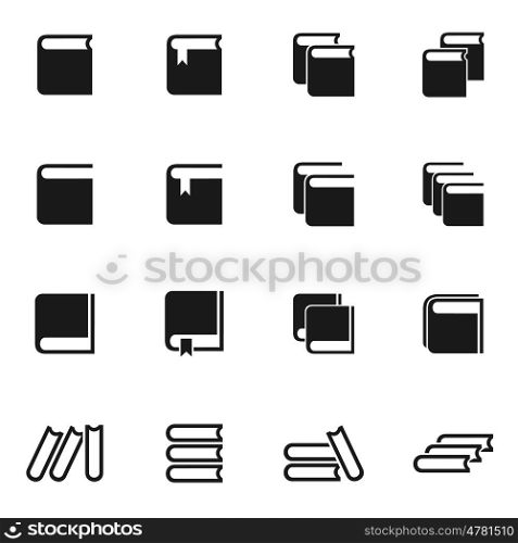 Set of icons of books on a science theme