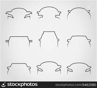 Set of icons of cars. A vector illustration