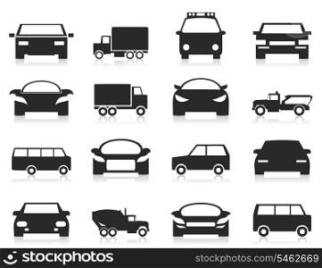 Set of icons of cars. A vector illustration