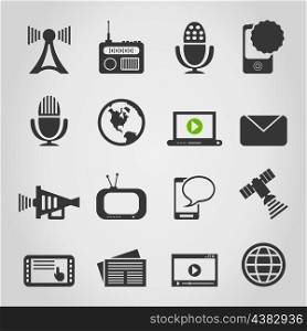 Set of icons of communication. A vector illustration