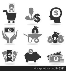 Set of icons of dollar. A vector illustration