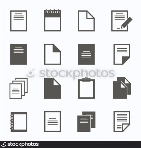 Set of icons of files. A vector illustration