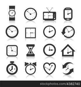 Set of icons of hours. A vector illustration