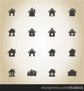 Set of icons of houses for web design