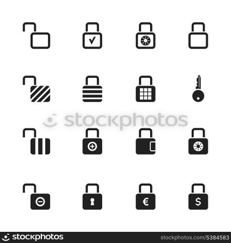 Set of icons of locks. A vector illustration