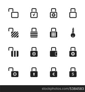 Set of icons of locks. A vector illustration