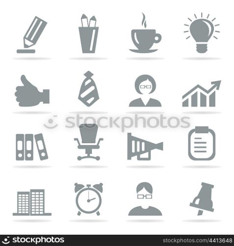 Set of icons of office. A vector illustration