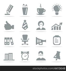 Set of icons of office. A vector illustration