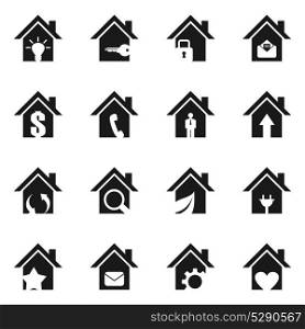 Set of icons of office buildings. A vector illustration