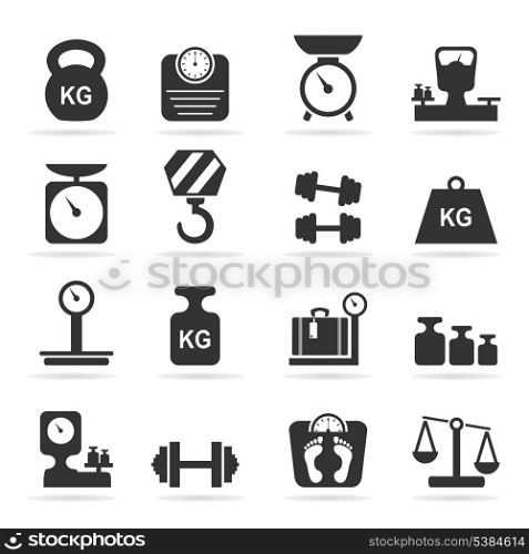 Set of icons of scales. A vector illustration
