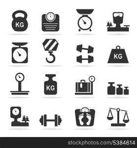 Set of icons of scales. A vector illustration