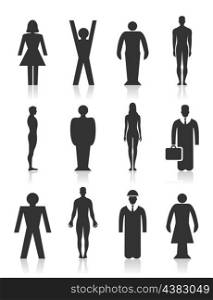 Set of icons of the person. A vector illustration