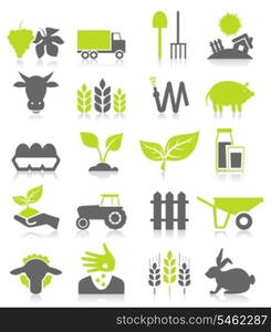 Set of icons on a theme agriculture. A vector illustration