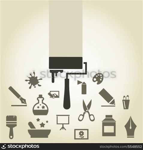 Set of icons on a theme art, a vector illustration