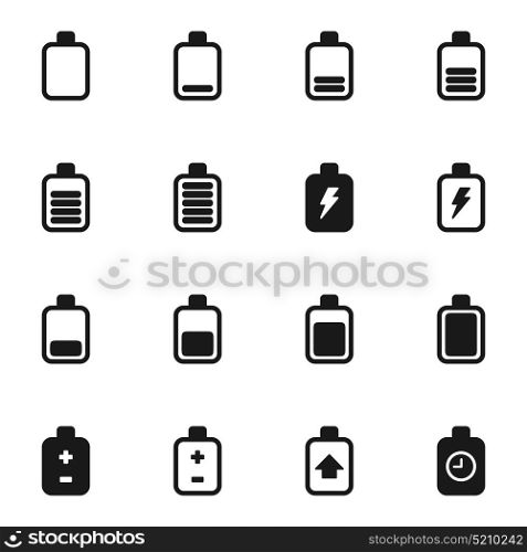 Set of icons on a theme battery. Vector illustration